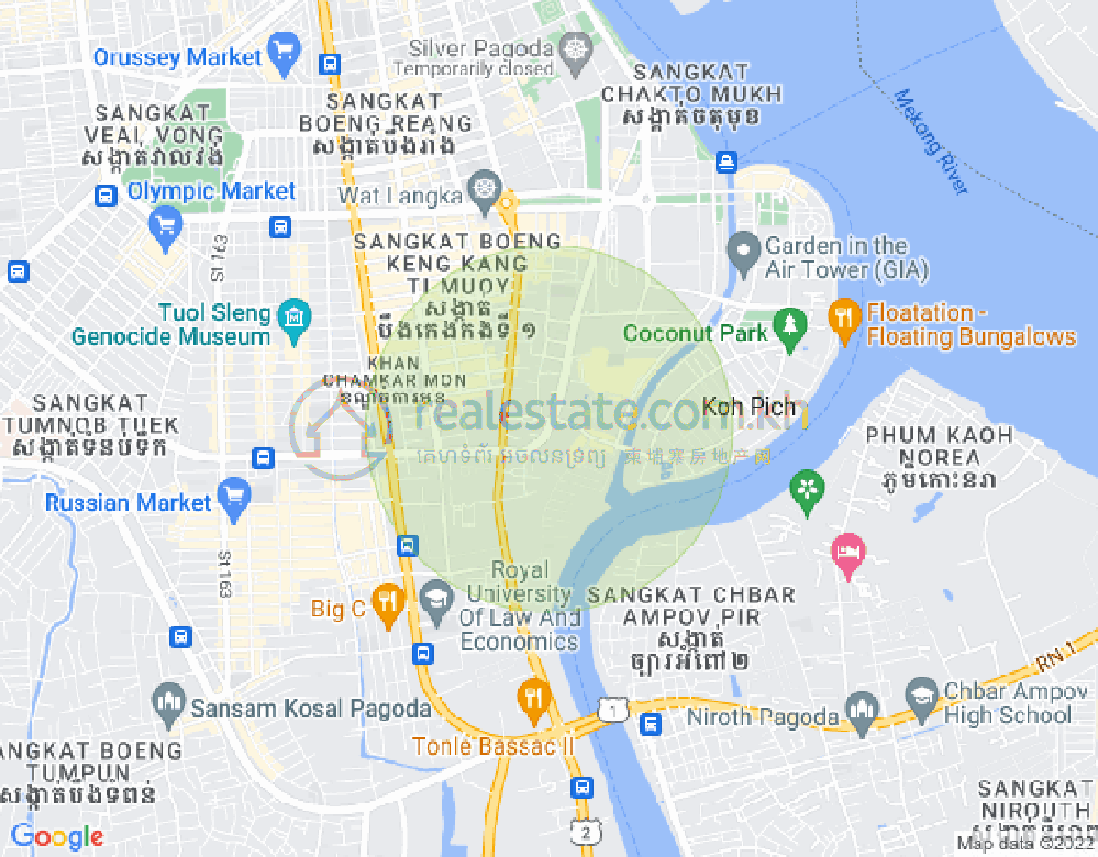 แผนที่ โตนเลบาสัก, จัมการมอน, พนมเปญ