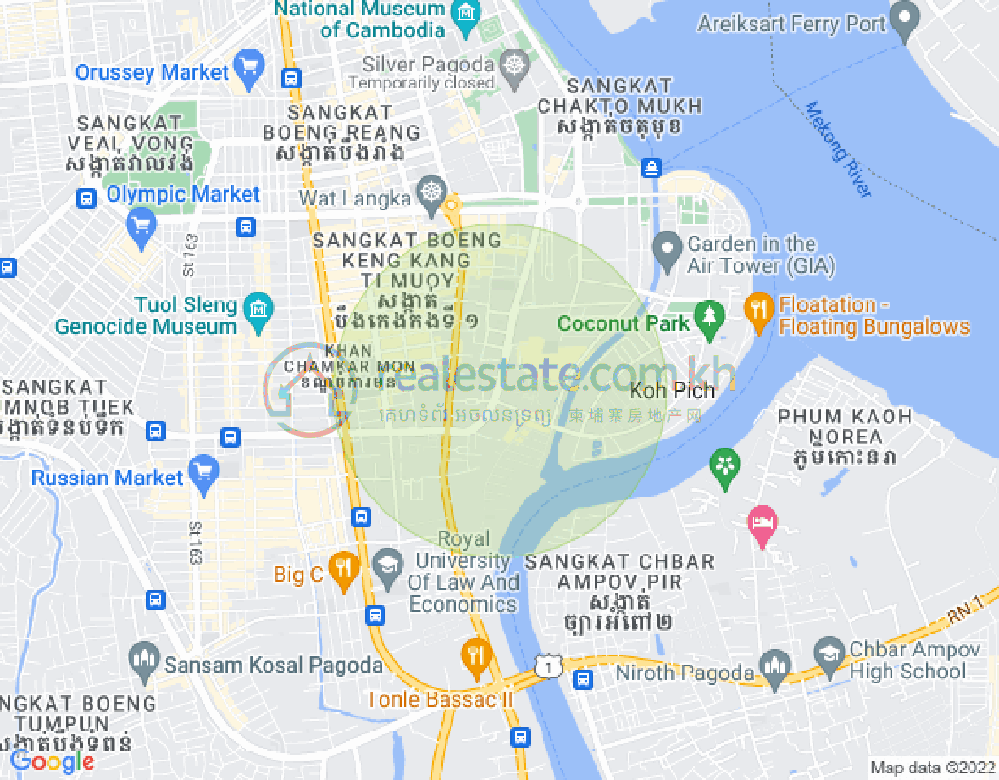 แผนที่ โตนเลบาสัก, จัมการมอน, พนมเปญ