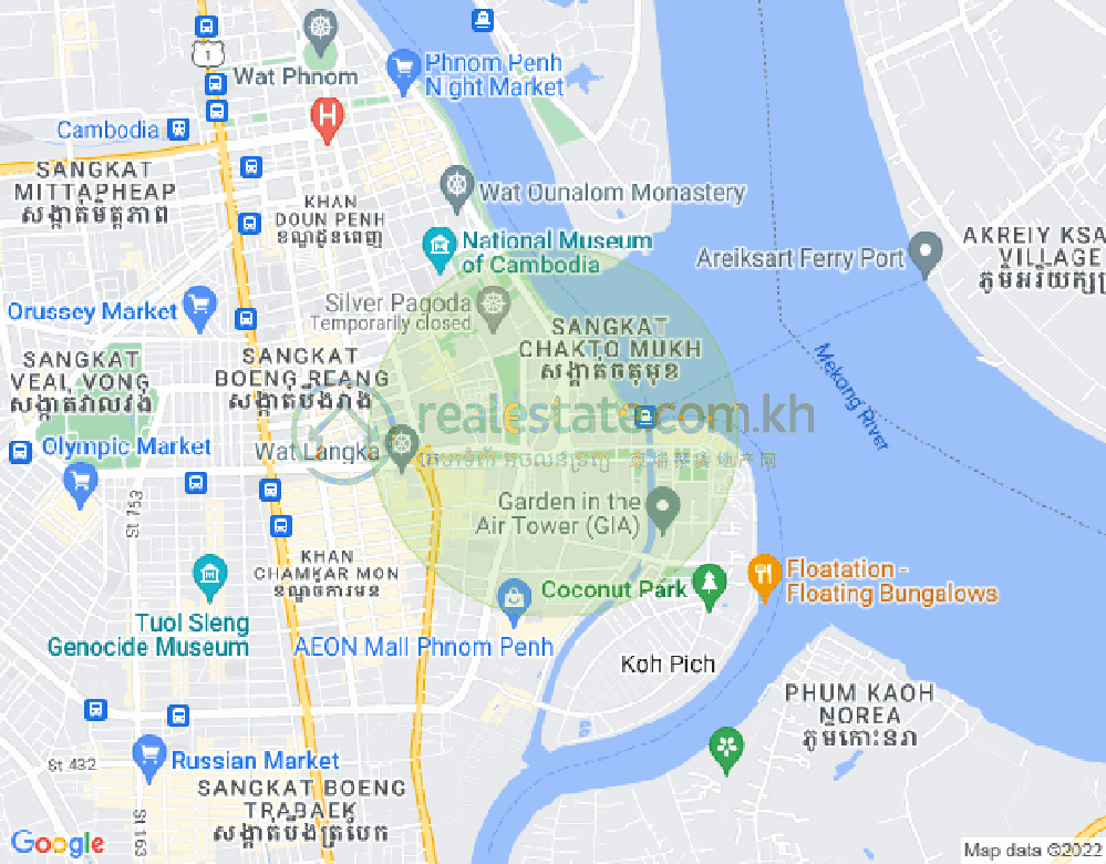 사팔만구역, 룽볜구, 프놈펜 지도