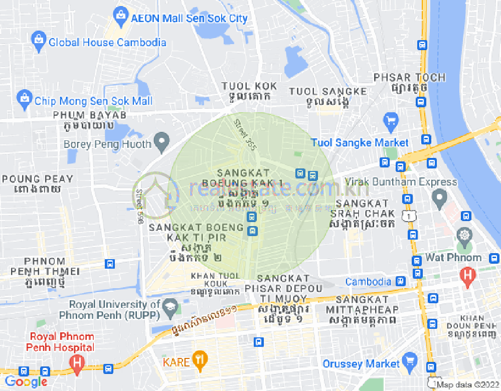 万谷湖1分区, 堆谷区, 金边地图