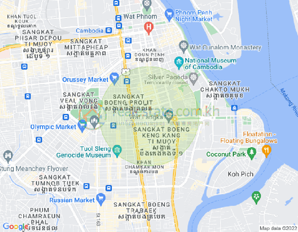 Carte de BKK 1, Boeng Keng Kang, Phnom Penh