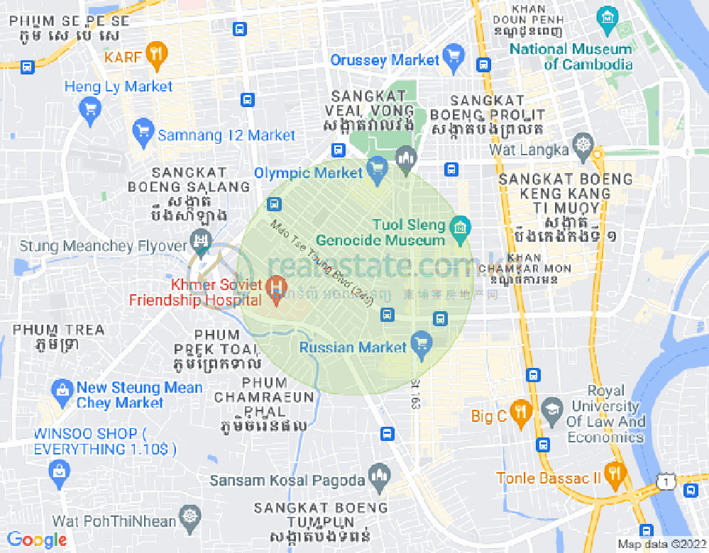 Map of Toul Svay Prey 1, Boeng Keng Kang, Phnom Penh