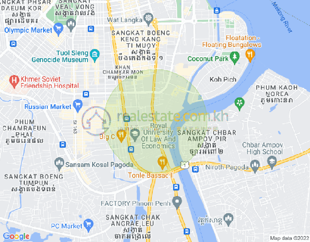 Map of Chak Angrae Leu, Meanchey, Phnom Penh