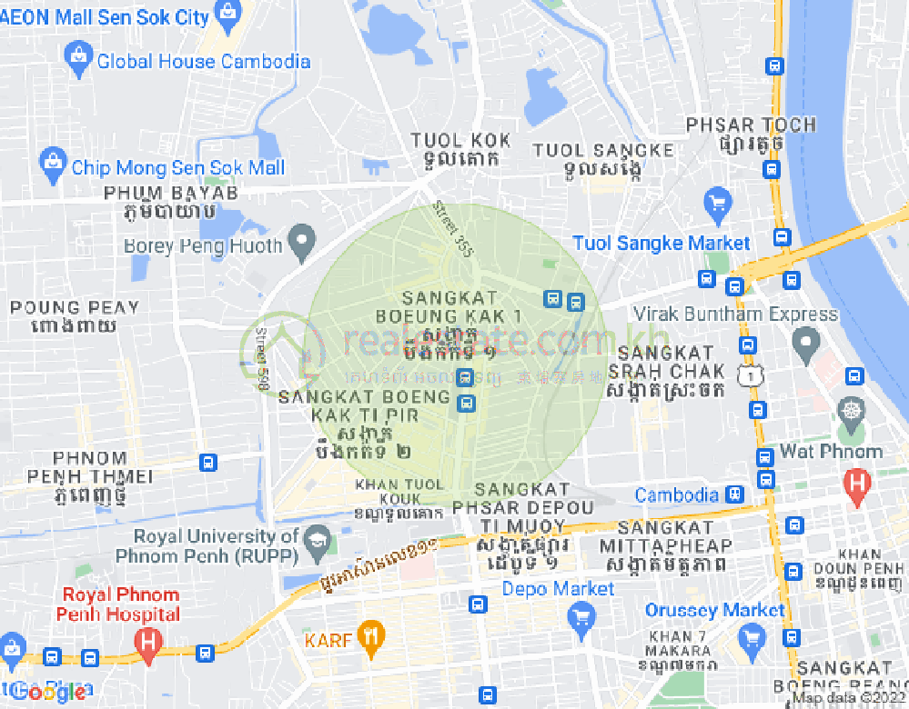 万谷湖1分区, 堆谷区, 金边地图