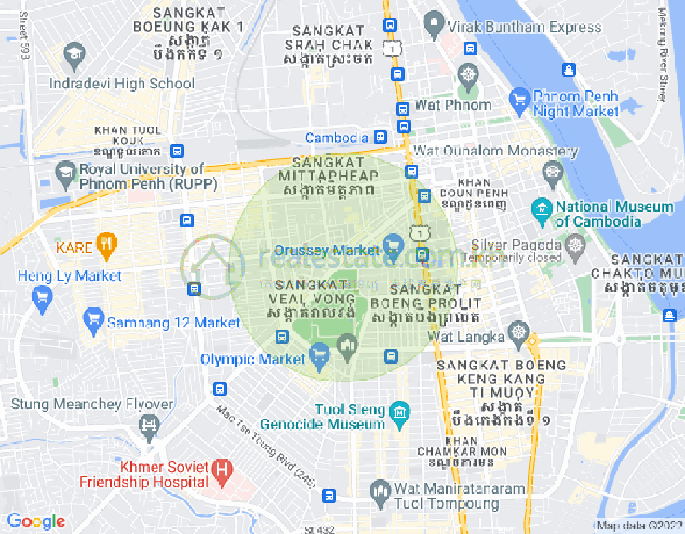 Veal Vong镇, 马卡拉区, 金边地图