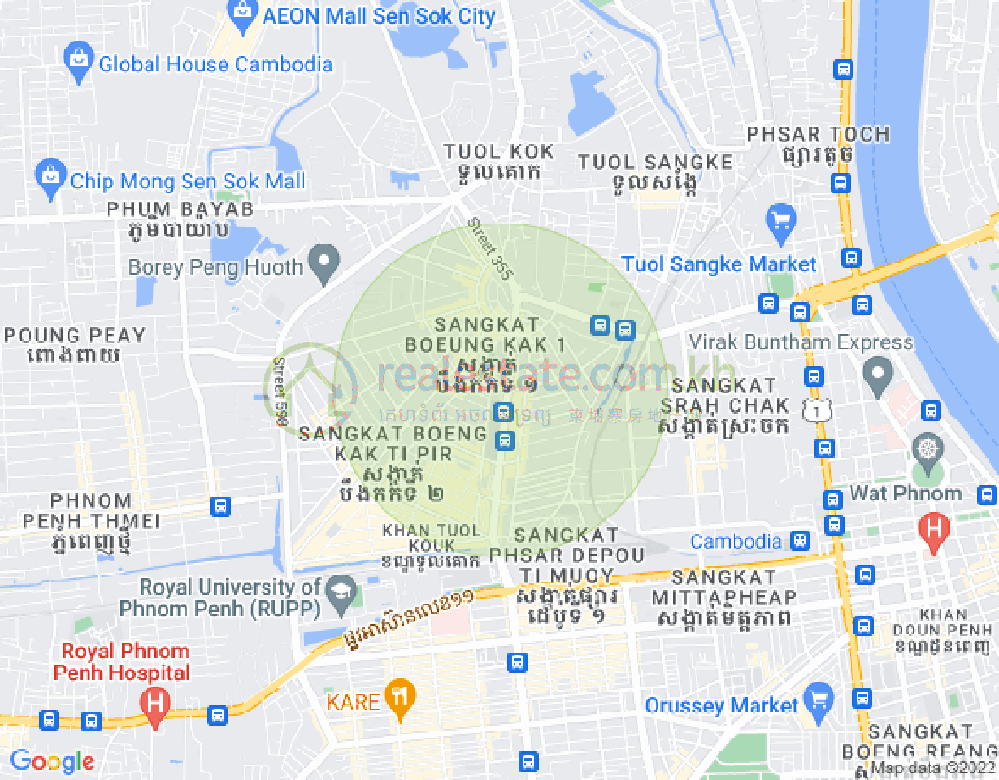 万谷湖1分区, 堆谷区, 金边地图
