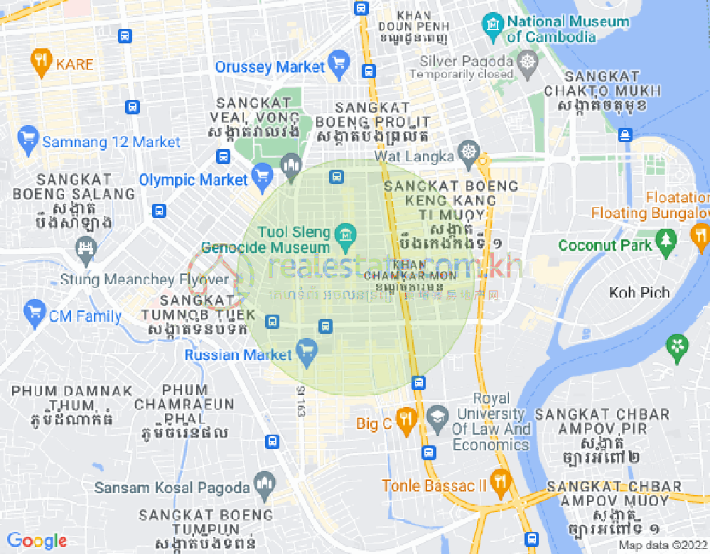 Map of BKK 3, Boeng Keng Kang, Phnom Penh