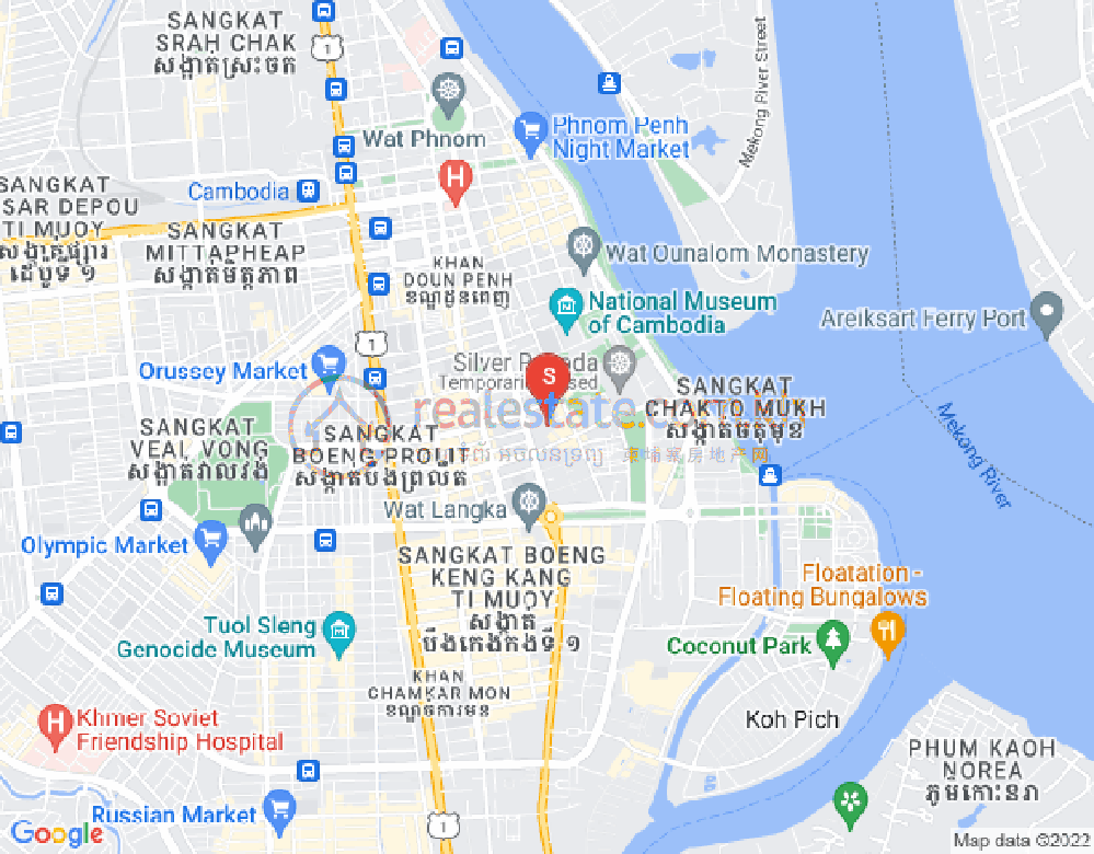 チャクトムク, ドーンペン, プノンペンの地図