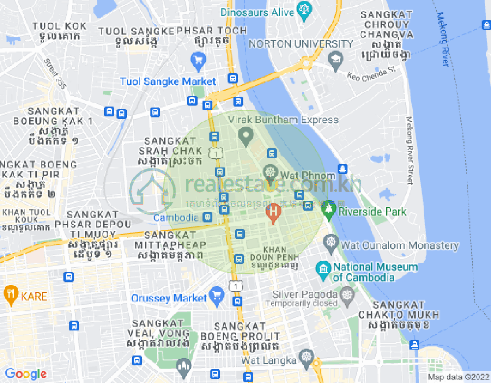 แผนที่ วัดพนม, ดวนป็ญ, พนมเปญ