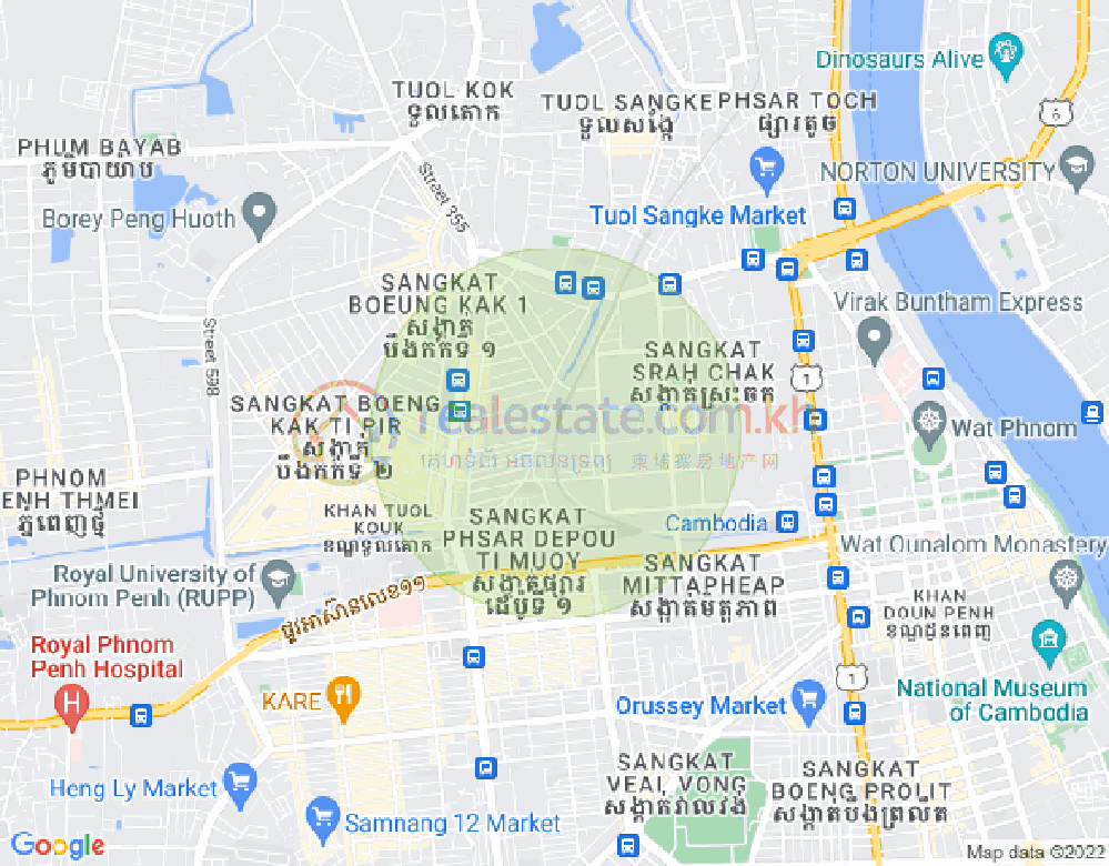 万谷湖1分区, 堆谷区, 金边地图