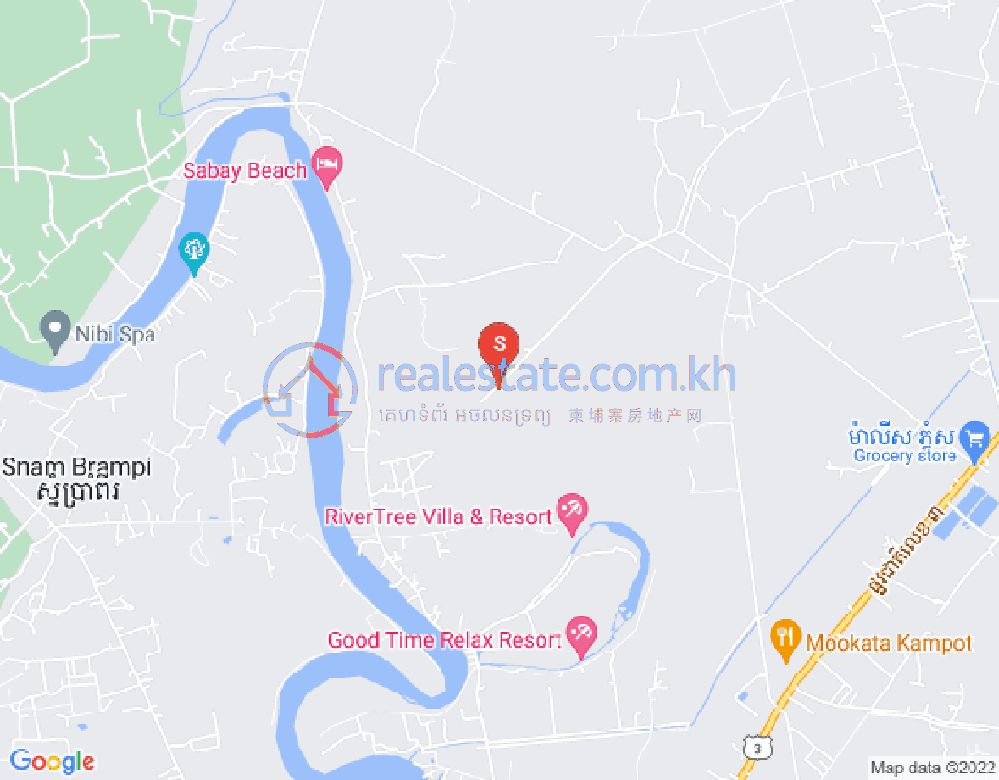 Kampong Kraeng县, Tuek Chhou市, 贡布地图