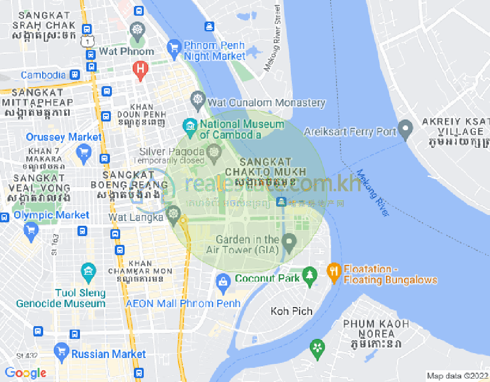 사팔만구역, 룽볜구, 프놈펜 지도