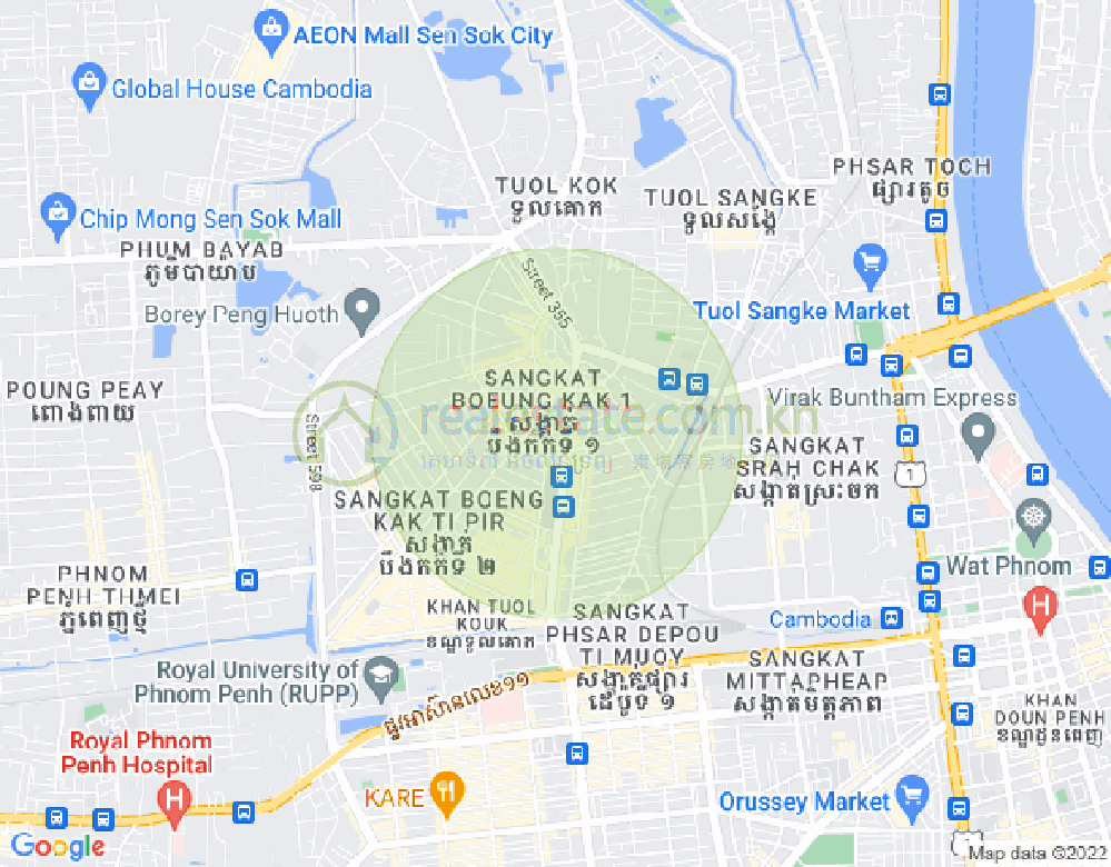 万谷湖1分区, 堆谷区, 金边地图