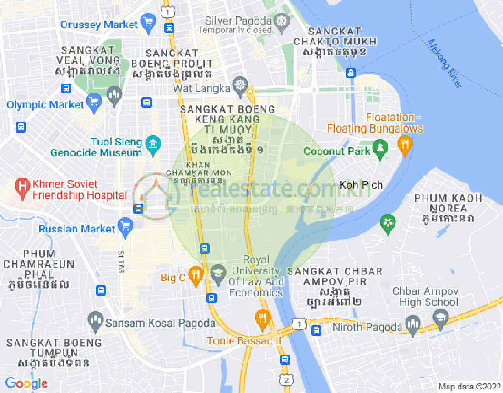 แผนที่ โตนเลบาสัก, จัมการมอน, พนมเปญ