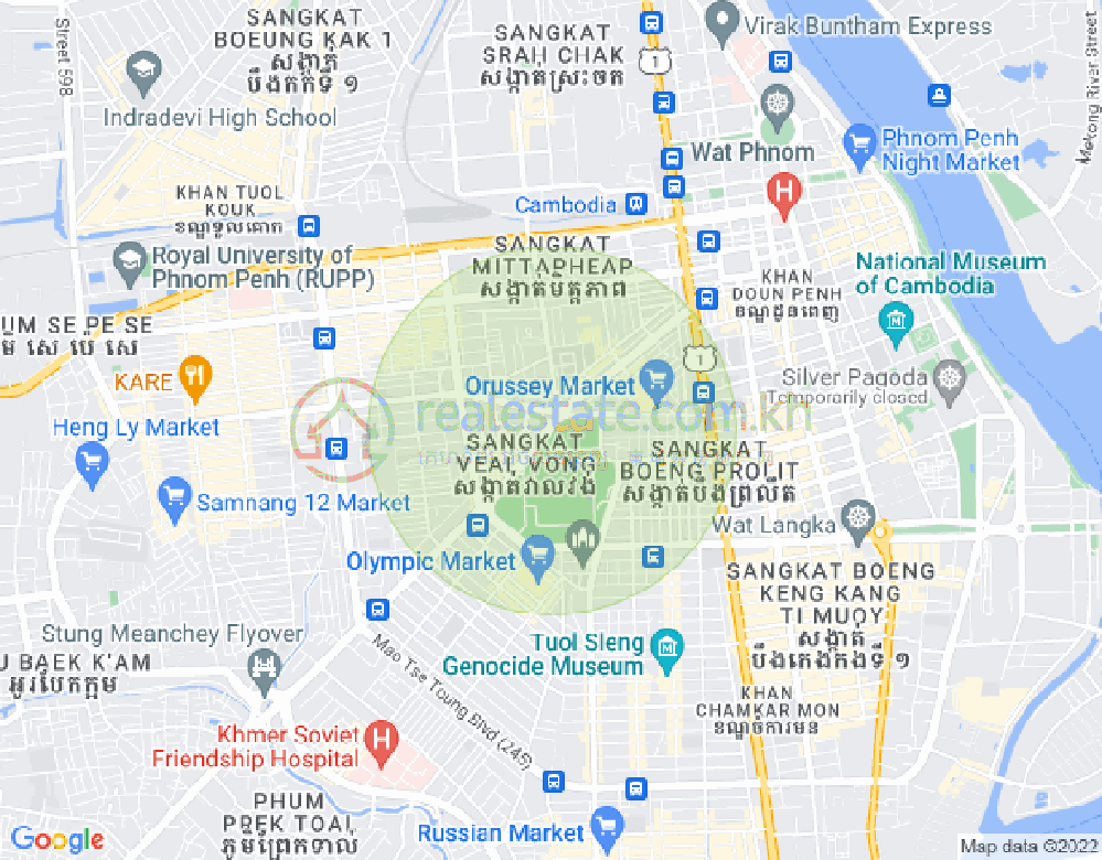Map of Veal Vong, 7 Makara, Phnom Penh