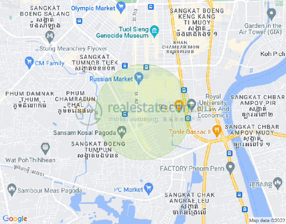 Map of Toul Tum Poung 1, Chamkarmon, Phnom Penh