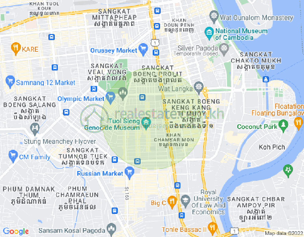 万景岗2分区（BKK2), 波哥堪, 金边地图