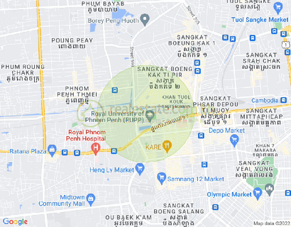 ផែនទី ទឹកល្អក់១, ទួលគោក, ភ្នំពេញ