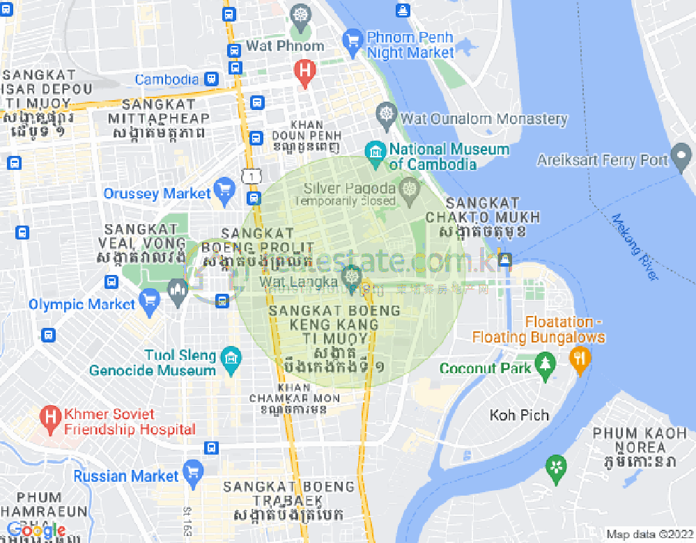 사팔만구역, 룽볜구, 프놈펜 지도