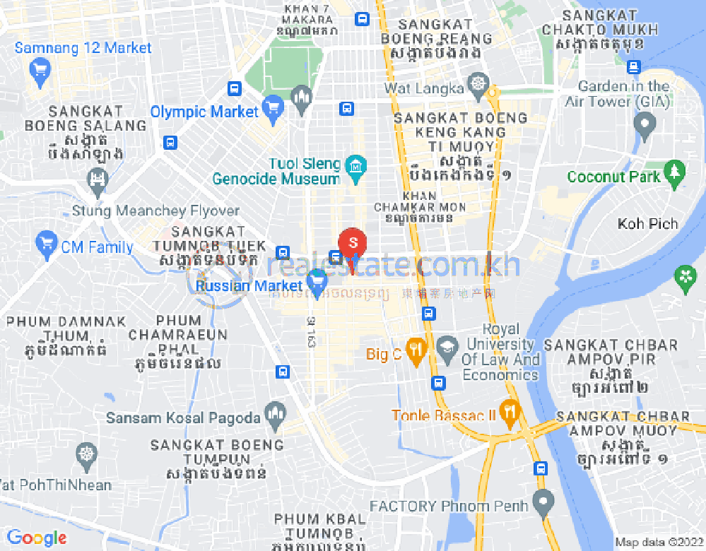 Map of Toul Tum Poung 1, Chamkarmon, Phnom Penh