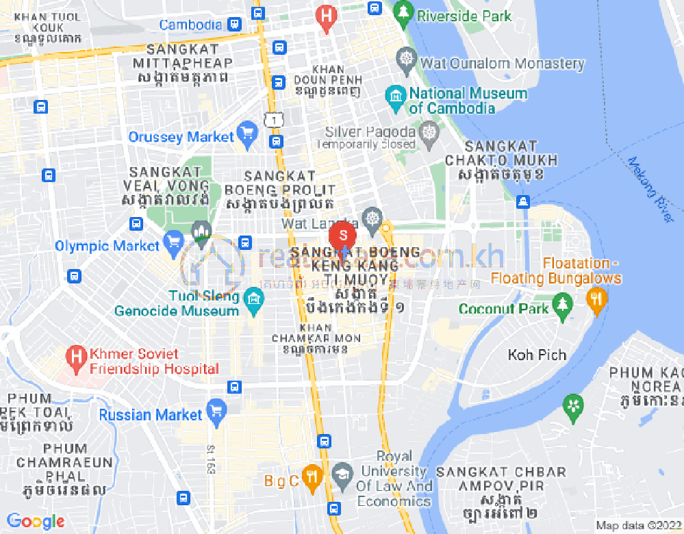 Carte de BKK 1, Boeng Keng Kang, Phnom Penh