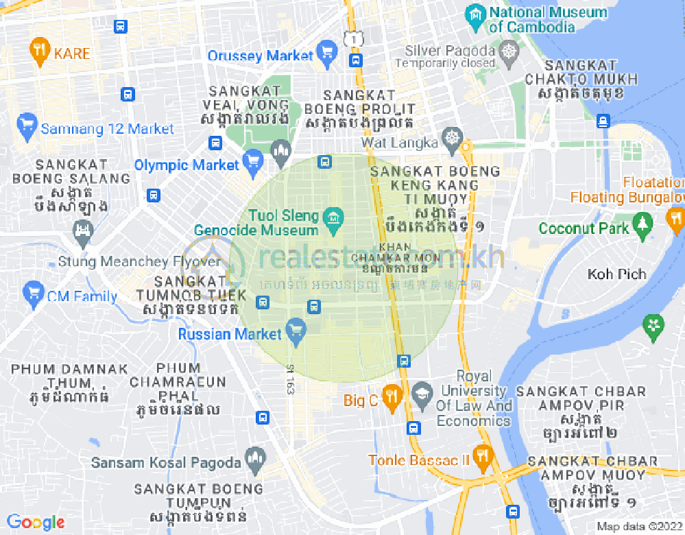Carte de BKK 3, Boeng Keng Kang, Phnom Penh