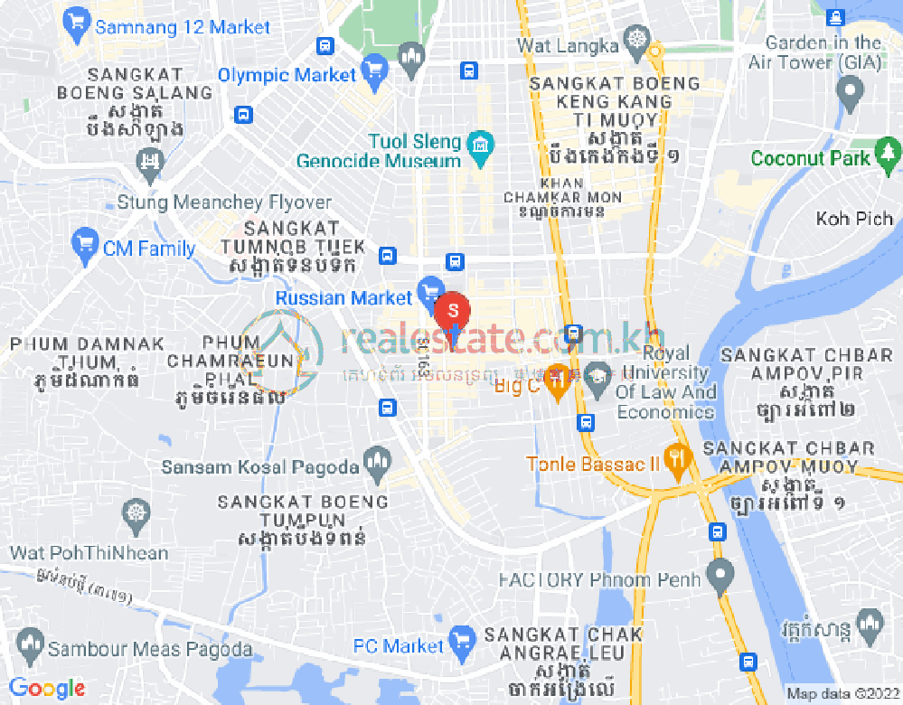 トゥールトンポン1, チャムカモン, プノンペンの地図