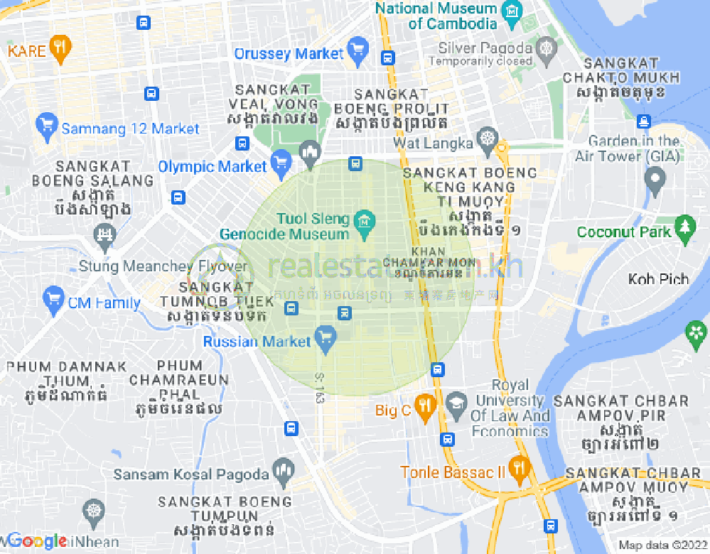 만경강3구역(BKK3), 벙껭깡, 프놈펜 지도