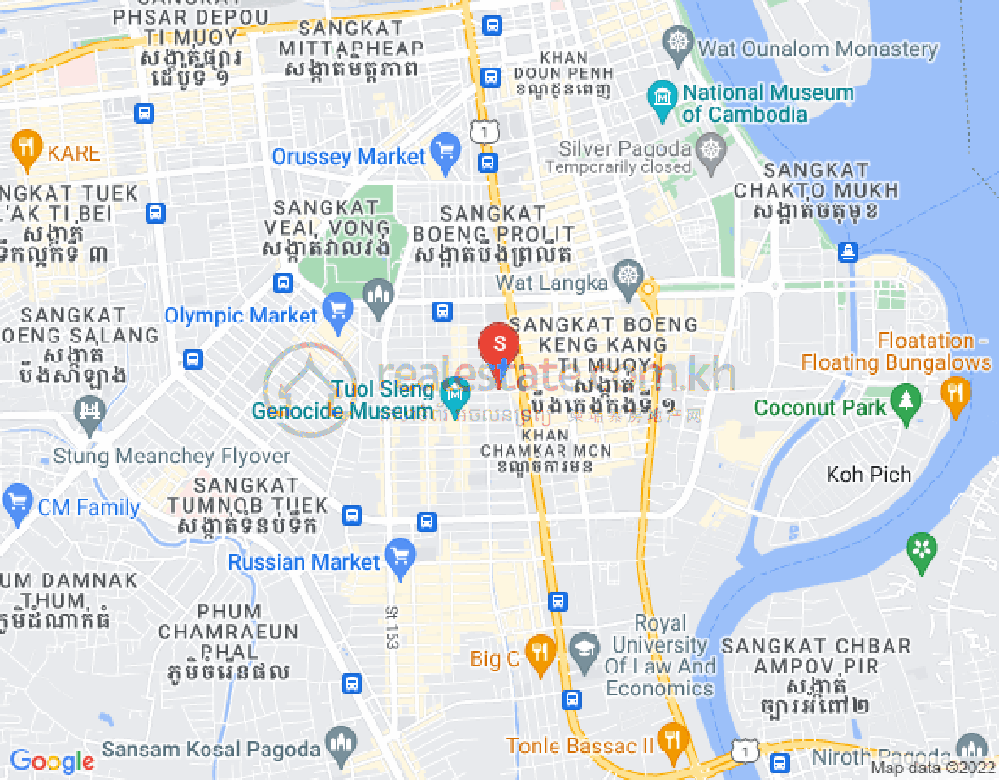 BKK 2, ボンケンコン, プノンペンの地図