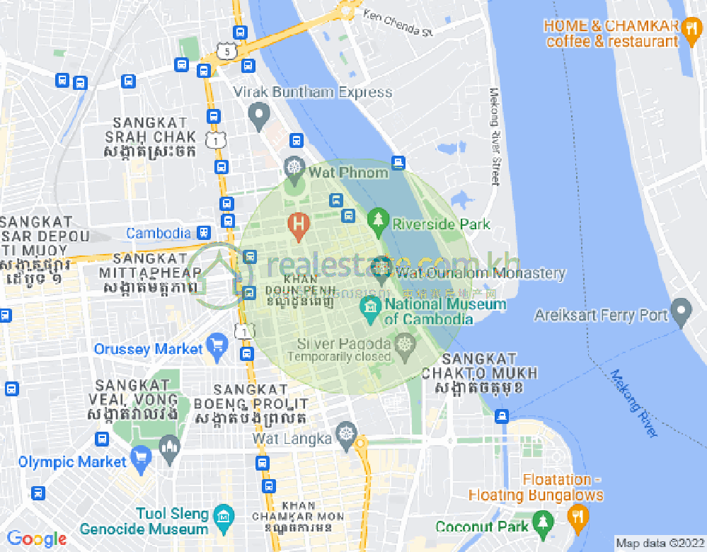 旧街市分区, 隆边区, 金边地图