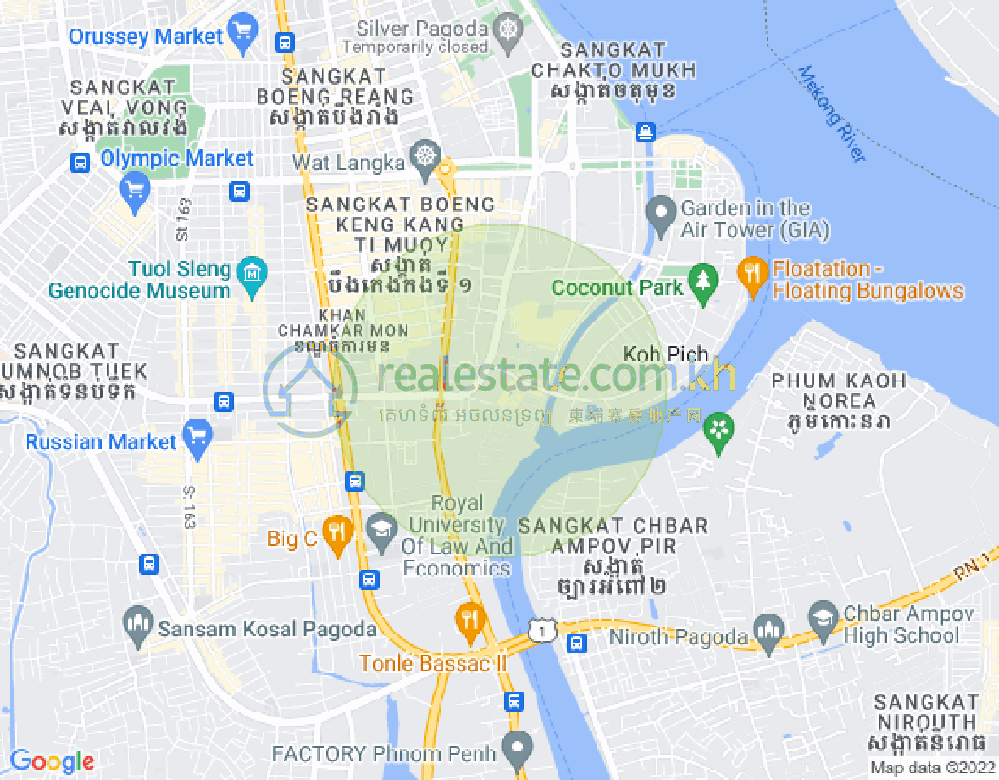 แผนที่ โตนเลบาสัก, จัมการมอน, พนมเปญ