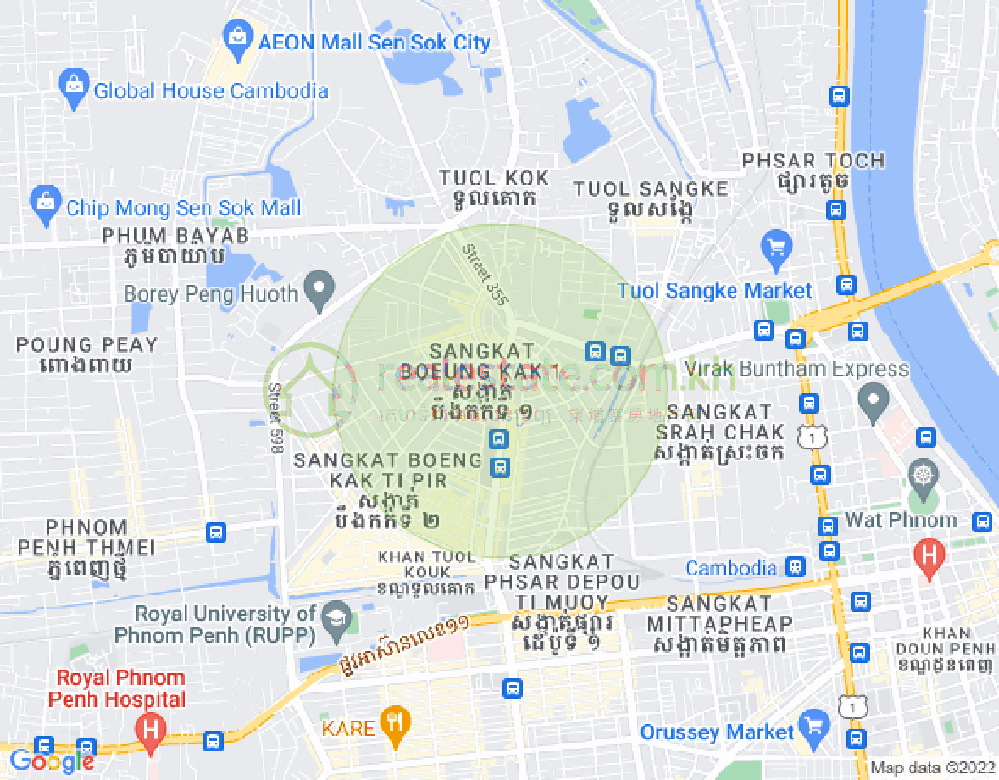 万谷湖1分区, 堆谷区, 金边地图