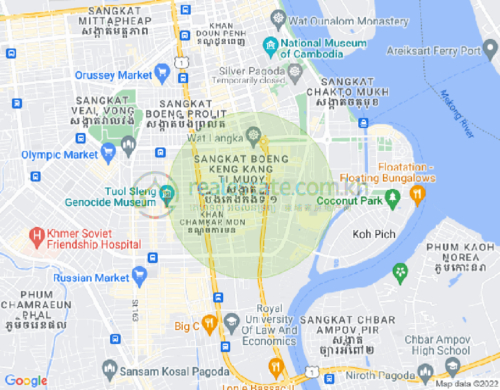 Map of BKK 1, Boeng Keng Kang, Phnom Penh