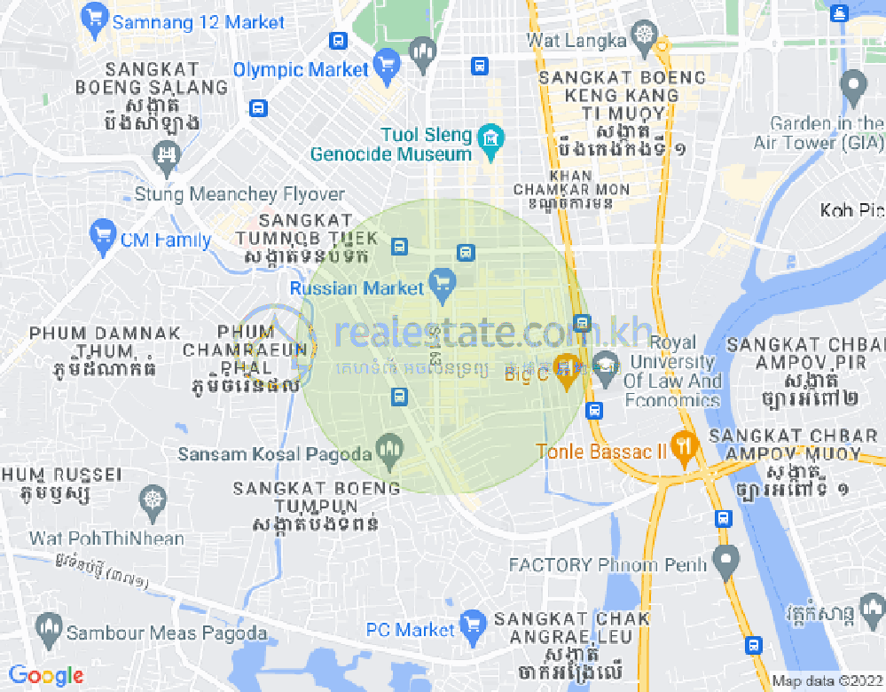 Map of Toul Tum Poung 1, Chamkarmon, Phnom Penh