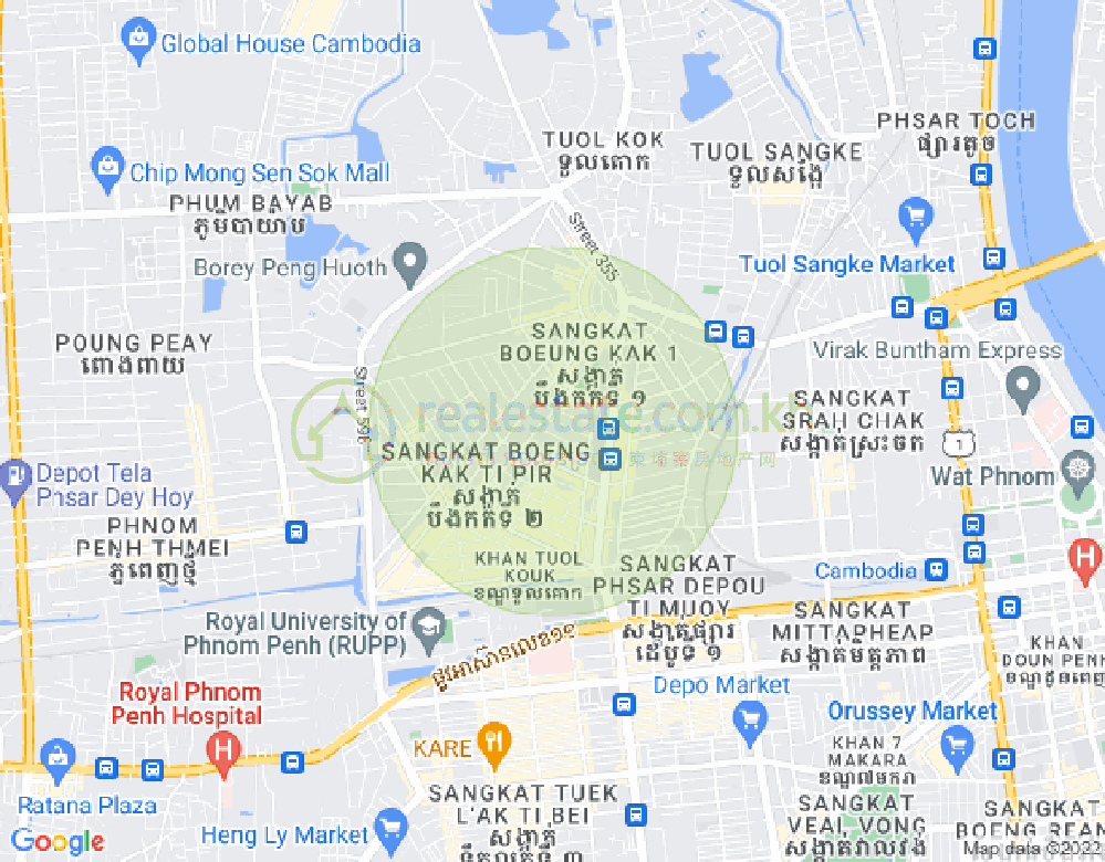 万谷湖1分区, 堆谷区, 金边地图