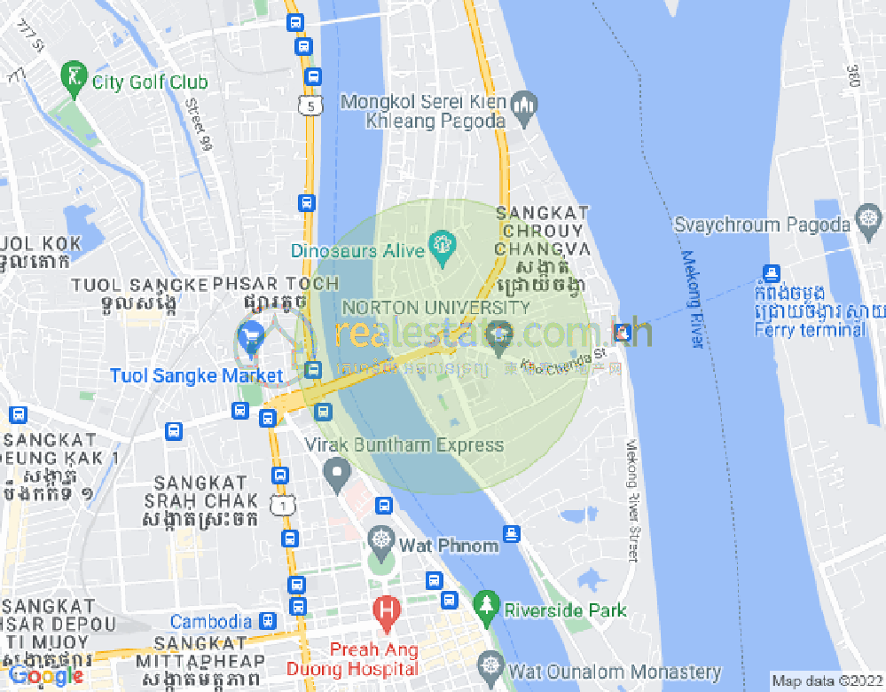 水净华区, 金边地图