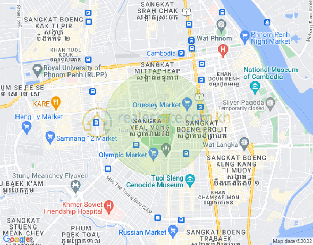 Veal Vong镇, 马卡拉区, 金边地图