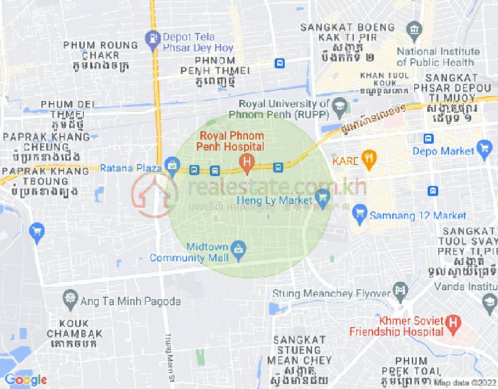 residence A1510 23 Arakawa, Tuek Thla屯, 森速区, 金边地图