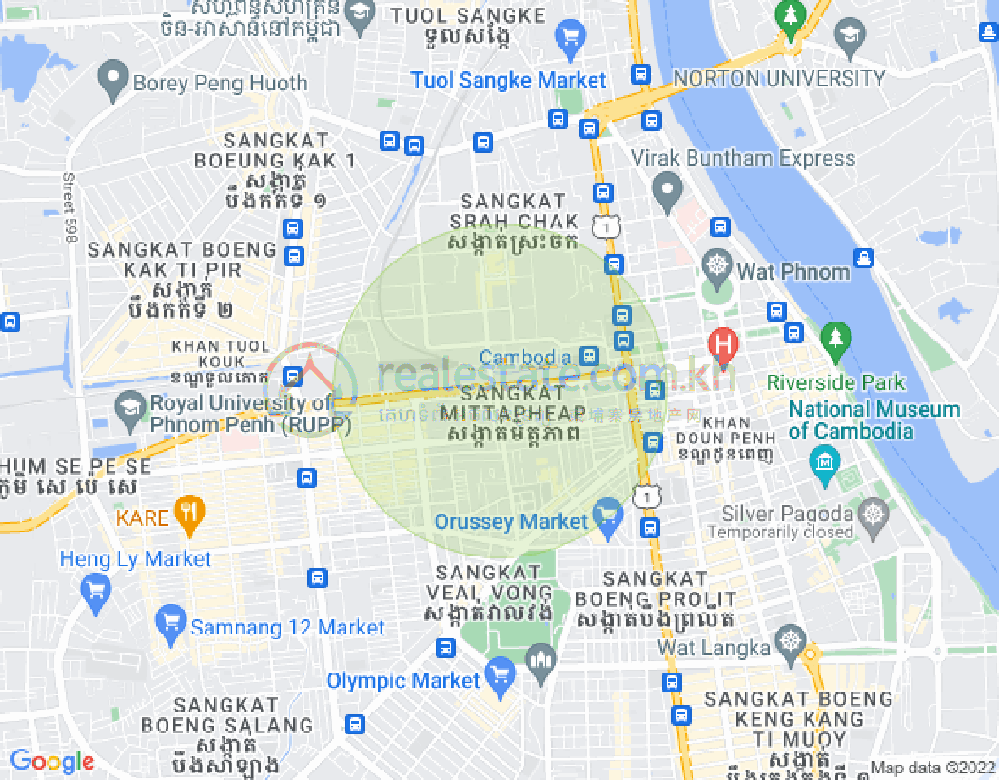 Mapa: Mittapheap, 7 Makara, Phnom Penh