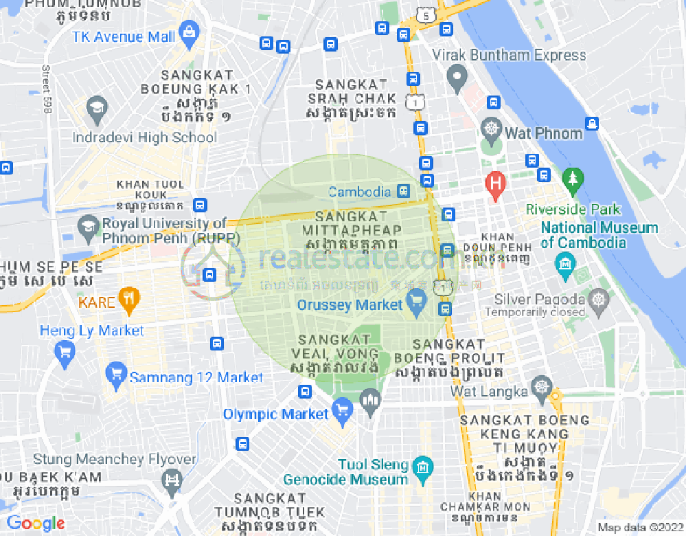 Mapa: Mittapheap, 7 Makara, Phnom Penh