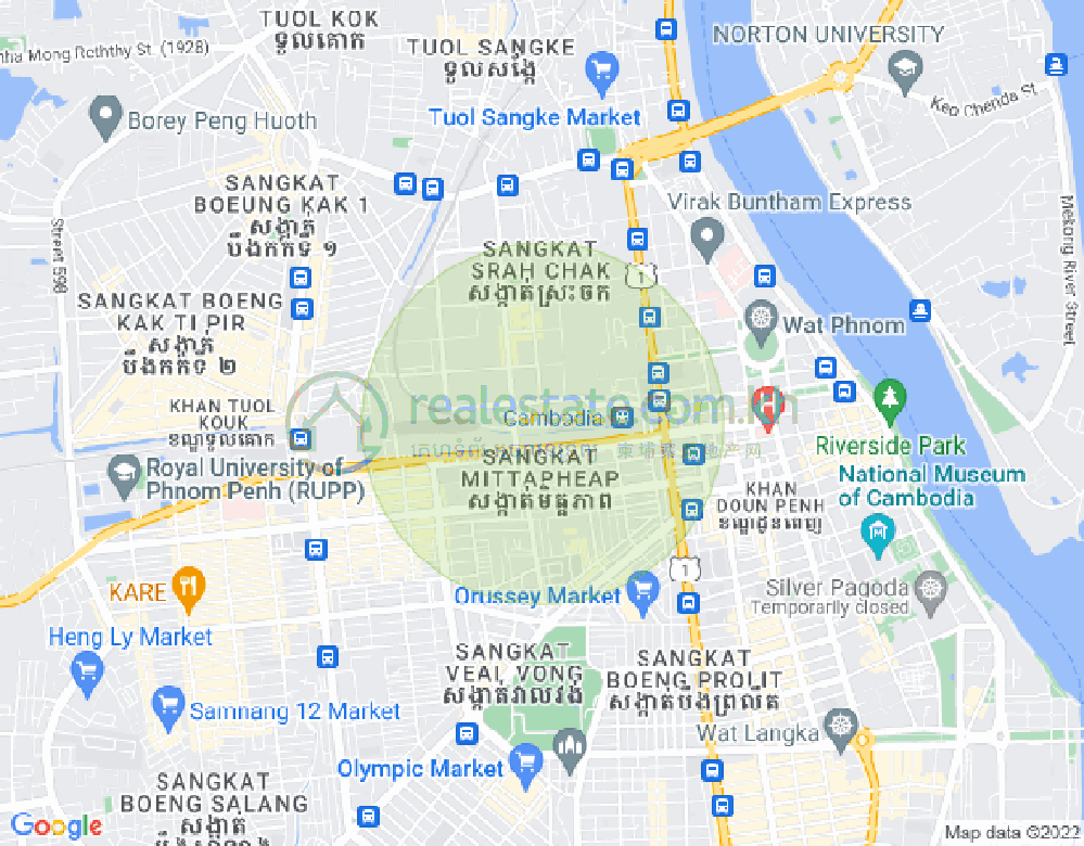 Mapa: Mittapheap, 7 Makara, Phnom Penh