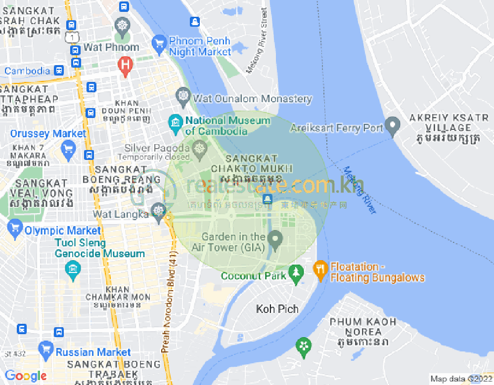 사팔만구역, 룽볜구, 프놈펜 지도