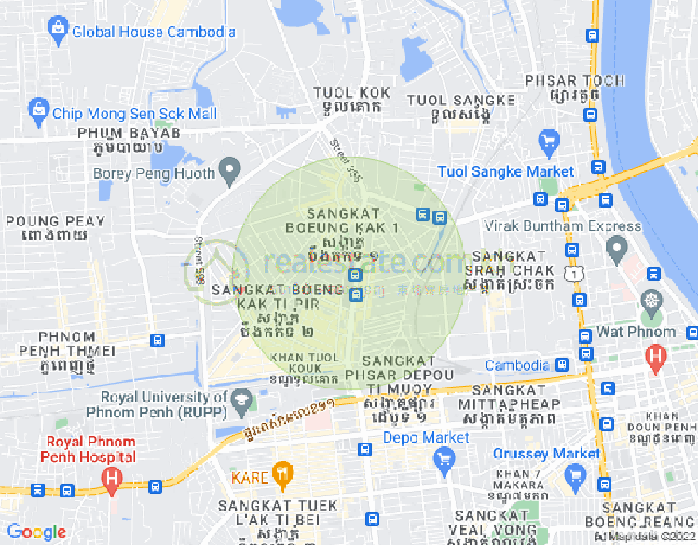 万谷湖1分区, 堆谷区, 金边地图
