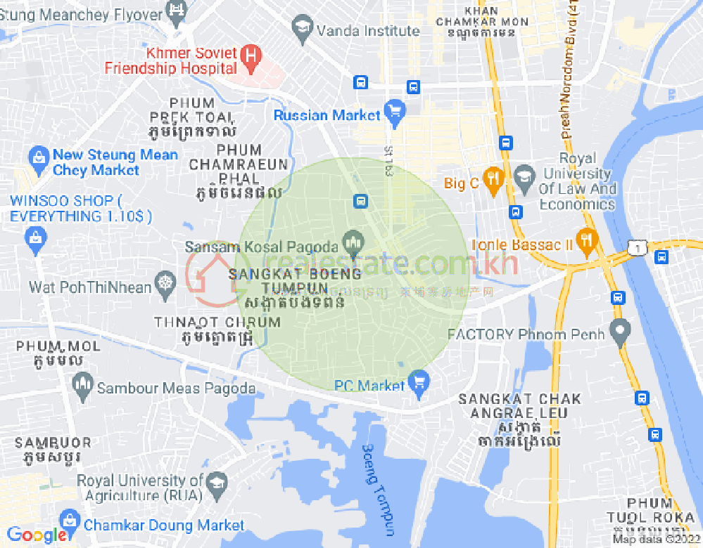 宣邦屯门1, 棉芷区, 金边地图