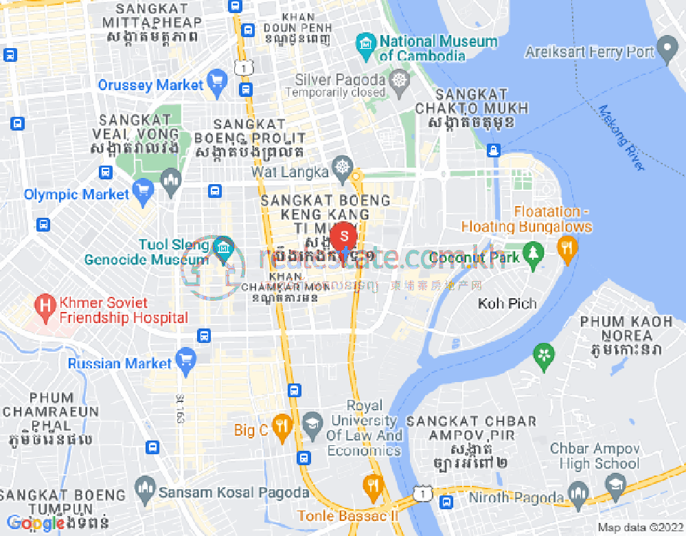 Mapa: BKK 1, Boeng Keng Kang, Phnom Penh