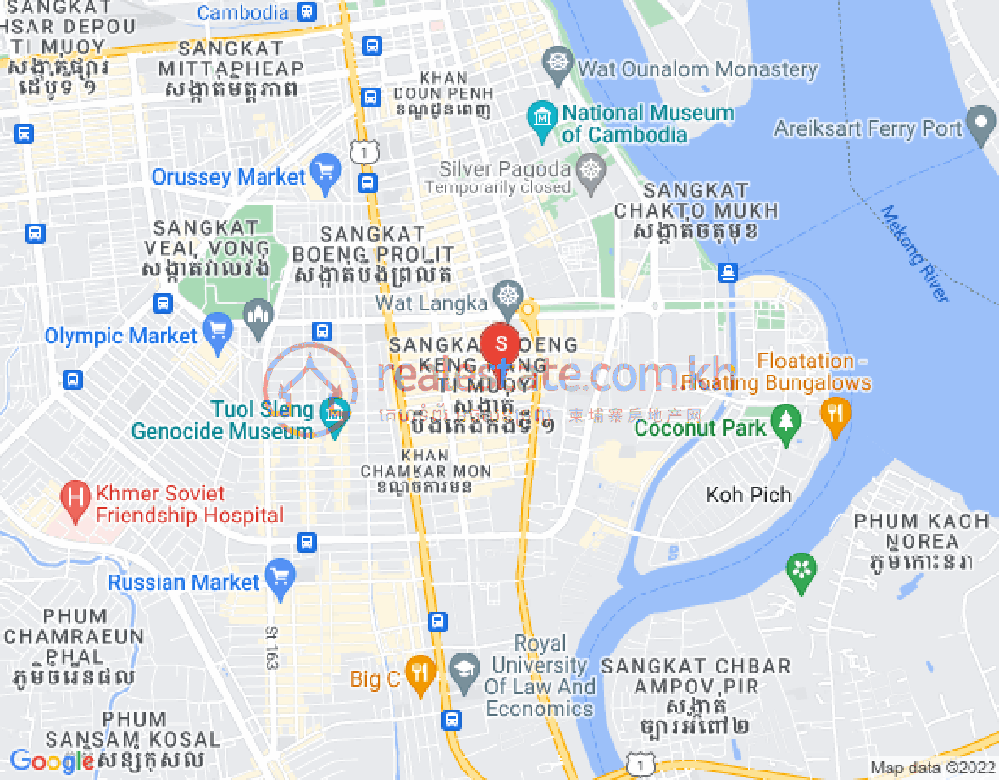 Mapa: BKK 1, Boeng Keng Kang, Phnom Penh