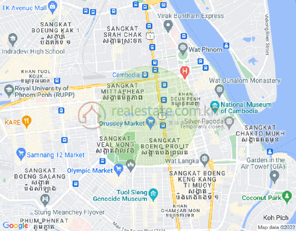 オウ・ルッセイ1, 7マカラ, プノンペンの地図