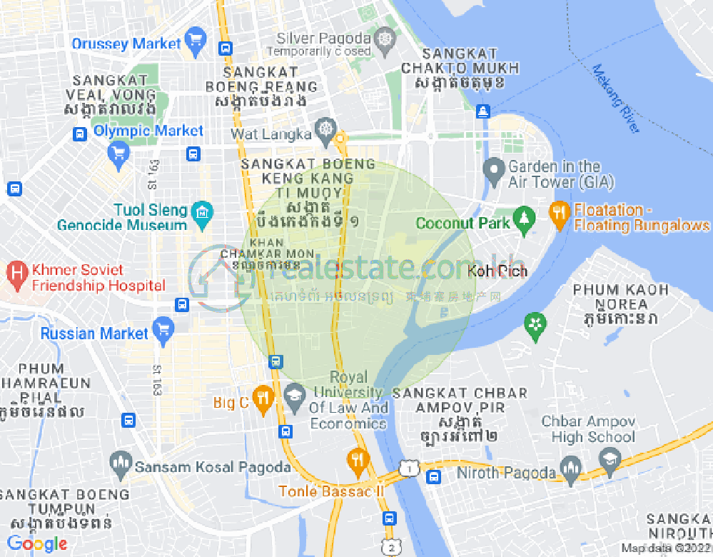 แผนที่ โตนเลบาสัก, จัมการมอน, พนมเปญ