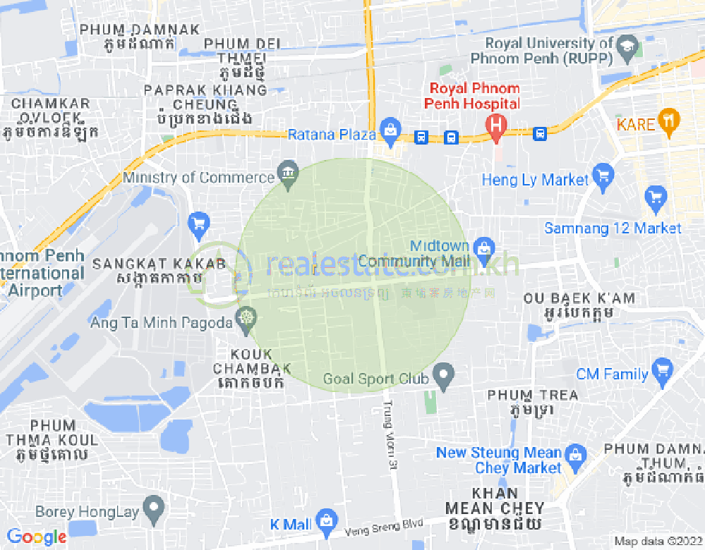 Carte de Tuek Thla, Sen Sok, Phnom Penh