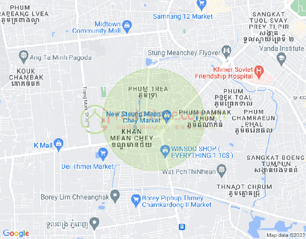 แผนที่ สตึงเมียนเจย, เมียนเจ็ย, พนมเปญ